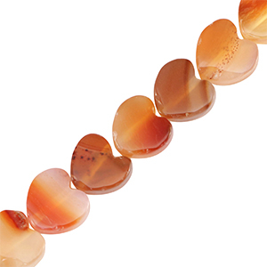 Perlen Naturstein Heart Comfort orange