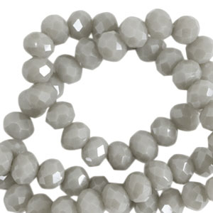 Facetten Top Glas Perlen 3x2mm Rondellen Cloudy grey-pearl shine coating