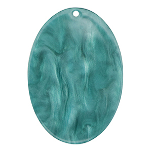 Anh&auml;nger aus Resin Oval Petrol blue