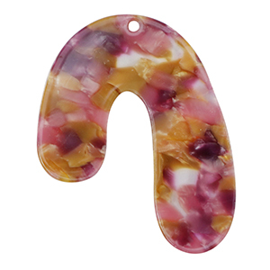 Anh&auml;nger aus Resin im Organicdesign Pink-purple gold