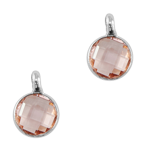 Anh&auml;nger aus Kristallglas 7mm Light pink-silver