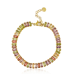 Stainless Steel - Rostfrei Stahl Armb&auml;nder Gold-multicolour