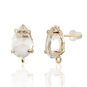 Ohrringe / Ohrstecker aus Glas mit &Ouml;se Drop Crystal-gold