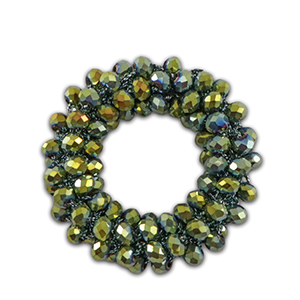 Facetten Perlen Anhh&auml;nger 32mm Olive green