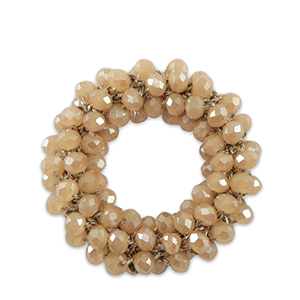 Facetten Perlen Anhh&auml;nger 32mm Beige