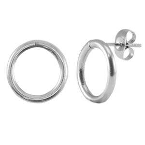 Zubeh&ouml;r aus Stainless Steel - Rostfreiem Stahl Ohrringe / Ohrstecker 14mm Silver