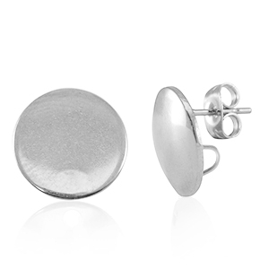 Zubeh&ouml;r aus Stainless Steel - Rostfreiem Stahl Ohrringe / Ohrstecker mit &Ouml;se 15mm Silver