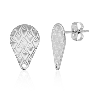 Zubeh&ouml;r aus Stainless Steel - Rostfreiem Stahl Ohrringe / Ohrstecker drop mit &Ouml;se Silver