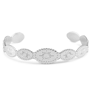Stainless Steel - Rostfrei Stahl Armb&auml;nder Bangle Sonne Silver