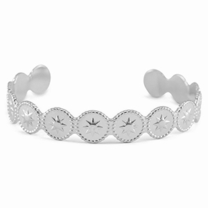 Stainless Steel - Rostfrei Stahl Armb&auml;nder Bangle Stern Silver