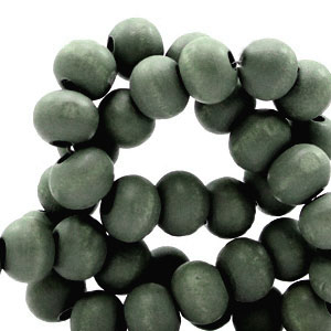 Holz Perlen 8 mm rund Dark grey