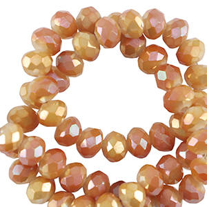 Facetten Top Glas Perlen 8x6mm Rondellen Shiny orange-pearl shine coating