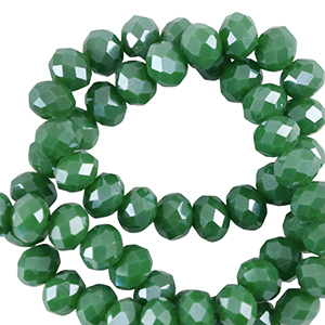 Facetten Top Glas Perlen 6x4mm Rondellen Nile green-pearl shine coating