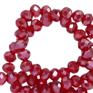 Facetten Top Glas Perlen 6x4mm Rondellen Raisin torte red-amber coating