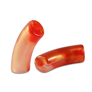 Acrylperlen Tubes shiny Golden orange red