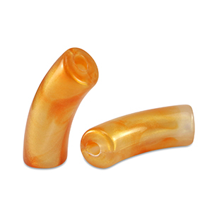 Acrylperlen Tubes shiny Golden orange