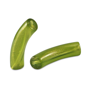 Acrylperlen Tubes shiny Golden olive green