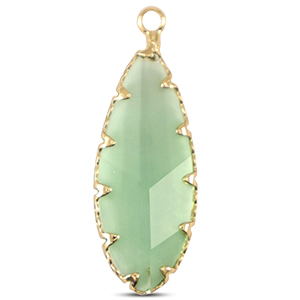 Anh&auml;nger aus Kristallglas Oval Apple green-gold