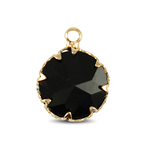Anh&auml;nger aus Kristallglas 13mm Jet black-gold