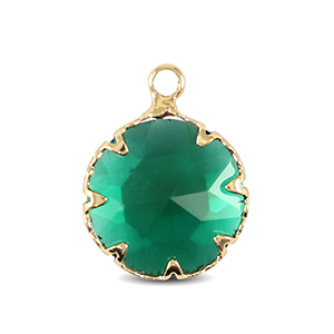 Anh&auml;nger aus Kristallglas 13mm Classic green-gold