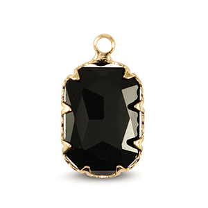 Anh&auml;nger aus Kristallglas Rectangle Jet black-gold