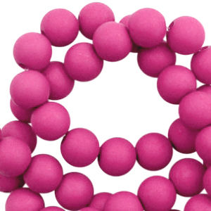 4 mm Perlen aus Acryl matt Fuchsia pink