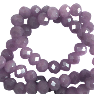 Facetten Top Glas Perlen 4x3mm Rondellen African purple-pearl shine coating
