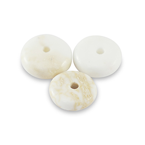 Rondell Natursteinperlen Magnesit 6mm Off white