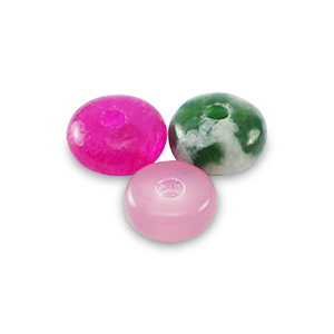 Rondell Natursteinperlen Mix 4mm Multicolour pink green