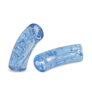 Acrylperlen Tubes crackle Carolina blue
