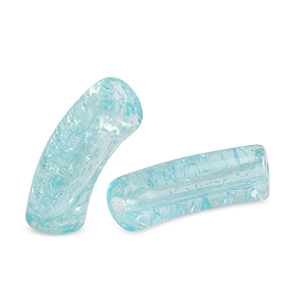 Acrylperlen Tubes crackle Turquoise blue