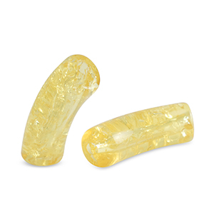 Acrylperlen Tubes crackle Freesia yellow