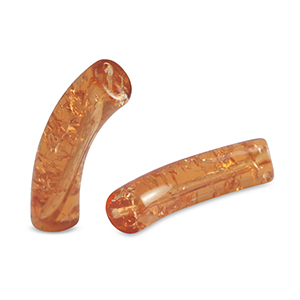 Acrylperlen Tubes crackle Copper brown