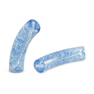 Acrylperlen Tubes crackle Carolina blue
