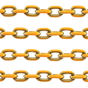 Zubeh&ouml;r aus Stainless Steel - Rostfreiem Stahl Gliederkette Ankerkette Gold-orange