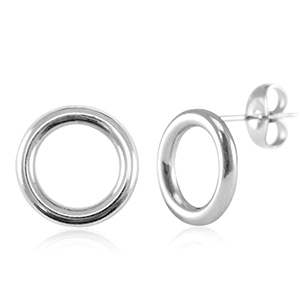 Stainless Steel - Rostfrei Stahl Ohrringe 12mm Silver