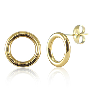 Stainless Steel - Rostfrei Stahl Ohrringe 12mm Gold