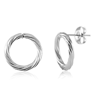 Stainless Steel - Rostfrei Stahl Ohrringe 14mm Silver