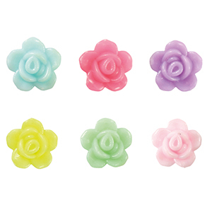 Perlen im Acryl-Look Rose Multicolour pastel