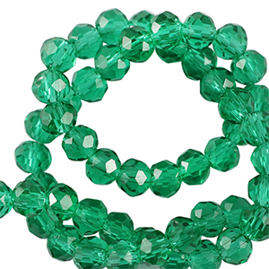 Facetten Top Glas Perlen 6x4mm Rondellen Eden green