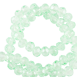 Facetten Top Glas Perlen 6x4mm Rondellen Soft mint green