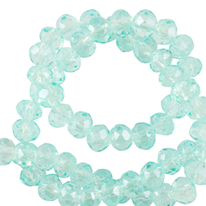 Facetten Top Glas Perlen 6x4mm Rondellen Light turquoise blue