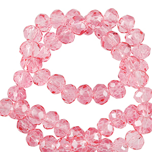 Facetten Top Glas Perlen 6x4mm Rondellen Peonia pink