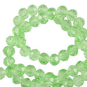 Facetten Top Glas Perlen 4x3mm Rondellen Spring green