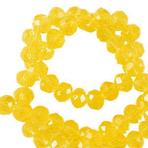 Facetten Top Glas Perlen 4x3mm Rondellen Freesia yellow