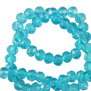 Facetten Top Glas Perlen 3x2mm Rondellen Azure blue
