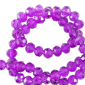 Facetten Top Glas Perlen 3x2mm Rondellen Tillandsia purple