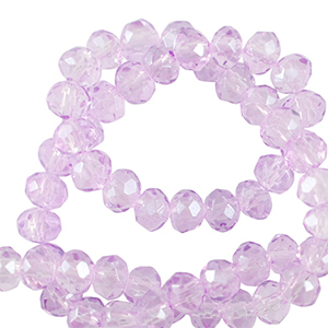 Facetten Top Glas Perlen 3x2mm Rondellen Light orchid purple