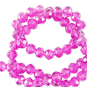 Facetten Top Glas Perlen 3x2mm Rondellen Neon pink