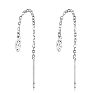 Stainless Steel - Rostfrei Stahl Ohrringe Wings Silver